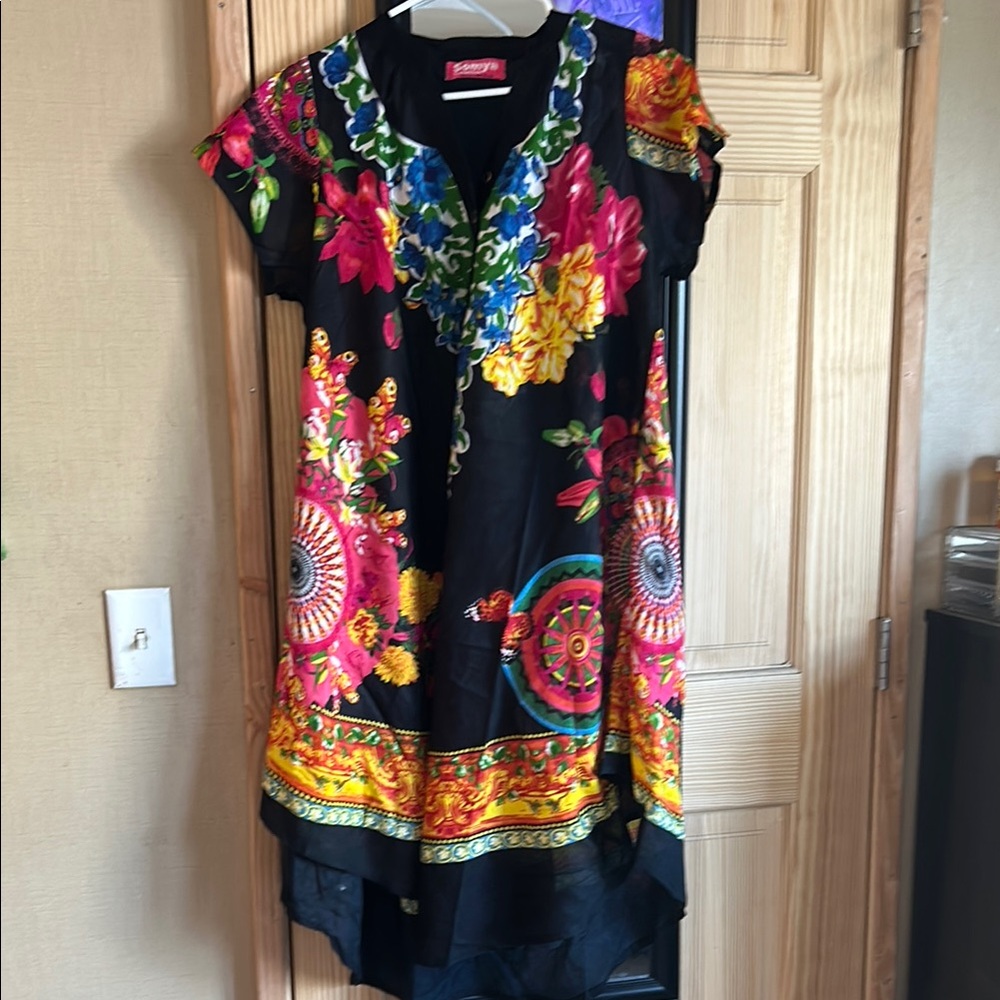 Colorful Floral Tunic Dress